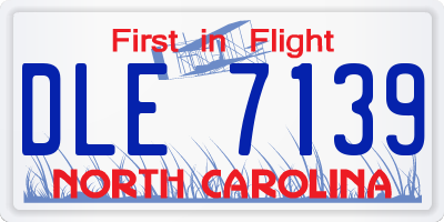 NC license plate DLE7139
