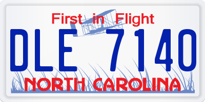 NC license plate DLE7140