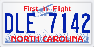 NC license plate DLE7142