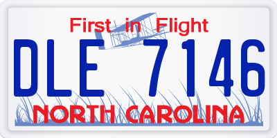 NC license plate DLE7146