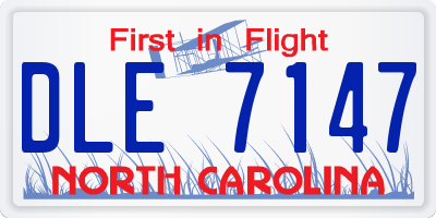 NC license plate DLE7147
