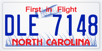 NC license plate DLE7148