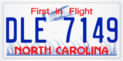 NC license plate DLE7149