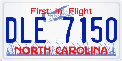NC license plate DLE7150