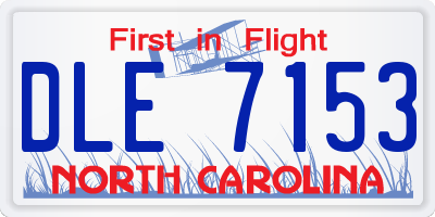 NC license plate DLE7153