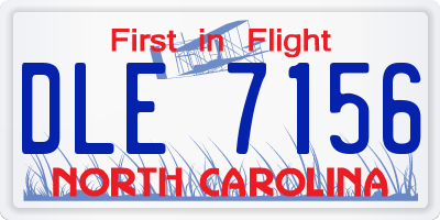NC license plate DLE7156