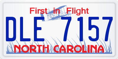 NC license plate DLE7157