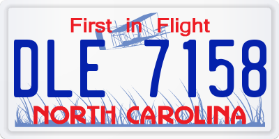 NC license plate DLE7158