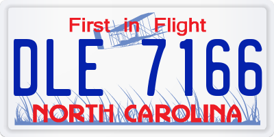 NC license plate DLE7166
