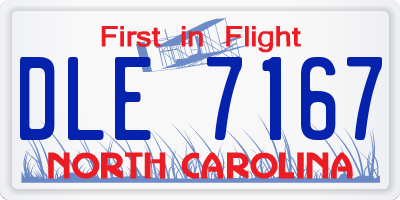 NC license plate DLE7167