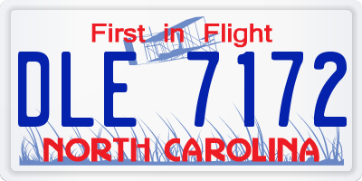 NC license plate DLE7172