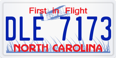 NC license plate DLE7173