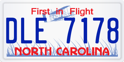 NC license plate DLE7178