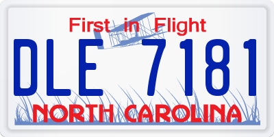 NC license plate DLE7181