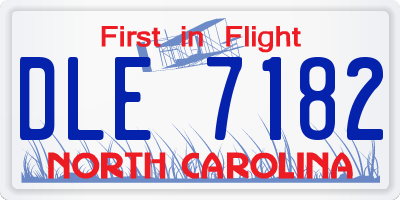 NC license plate DLE7182
