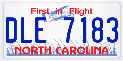 NC license plate DLE7183