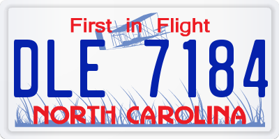NC license plate DLE7184
