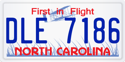 NC license plate DLE7186
