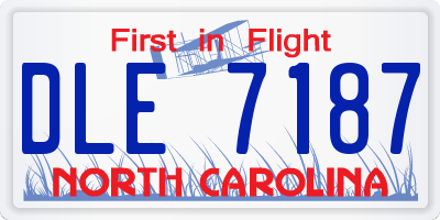 NC license plate DLE7187
