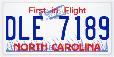 NC license plate DLE7189