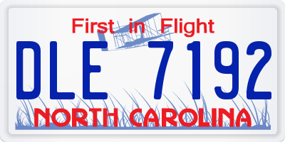 NC license plate DLE7192