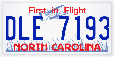 NC license plate DLE7193