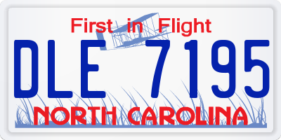 NC license plate DLE7195