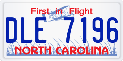 NC license plate DLE7196
