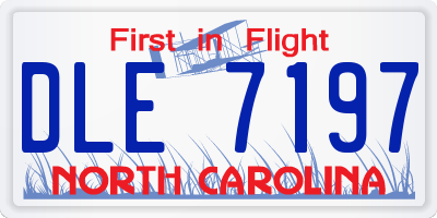 NC license plate DLE7197