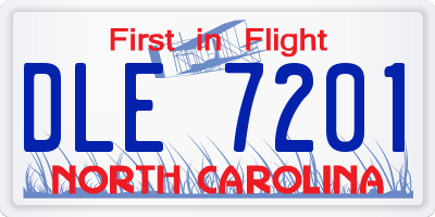 NC license plate DLE7201