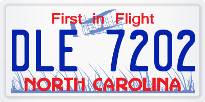 NC license plate DLE7202