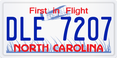 NC license plate DLE7207