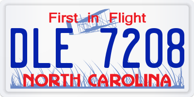 NC license plate DLE7208