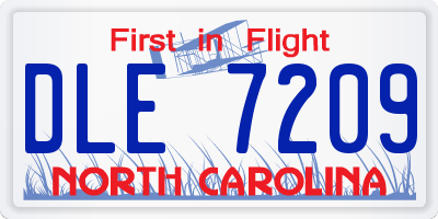 NC license plate DLE7209