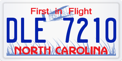 NC license plate DLE7210