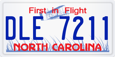 NC license plate DLE7211
