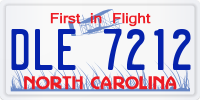 NC license plate DLE7212