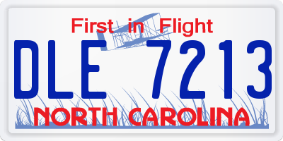 NC license plate DLE7213