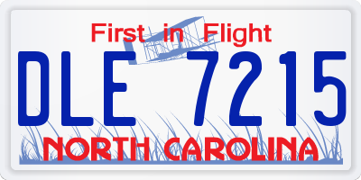 NC license plate DLE7215