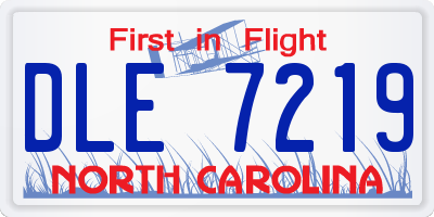 NC license plate DLE7219