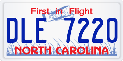 NC license plate DLE7220