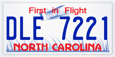 NC license plate DLE7221