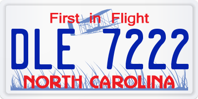 NC license plate DLE7222