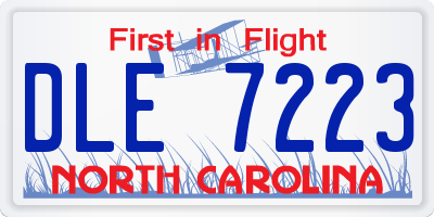 NC license plate DLE7223