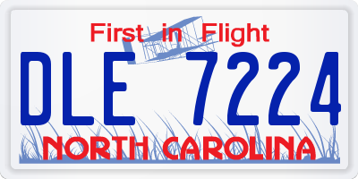 NC license plate DLE7224