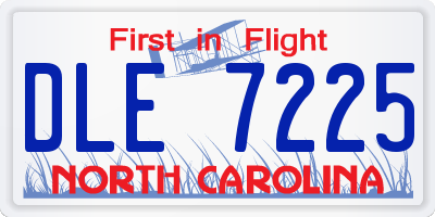 NC license plate DLE7225