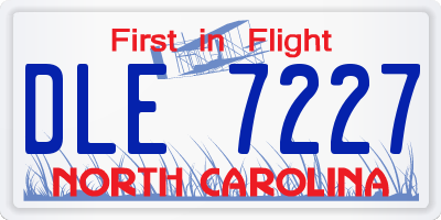 NC license plate DLE7227