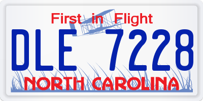 NC license plate DLE7228