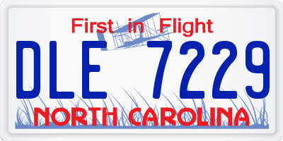 NC license plate DLE7229