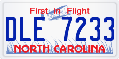 NC license plate DLE7233